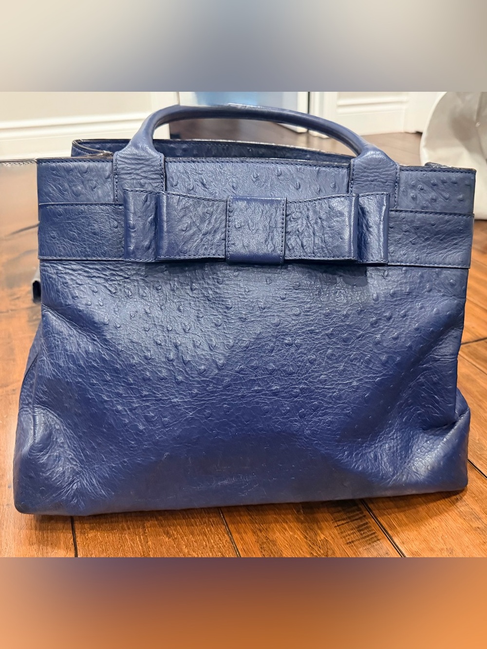 Kate Spade Blue Ostrich Leather Tote